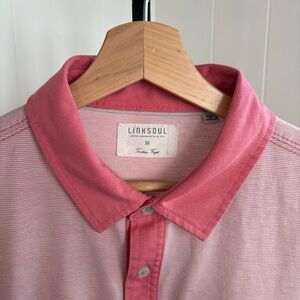 Linksoul Pink Striped Polo